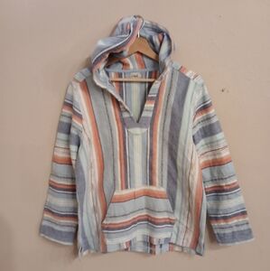 Faherty Baja Hoodie Striped Pullover L (Fits M)
